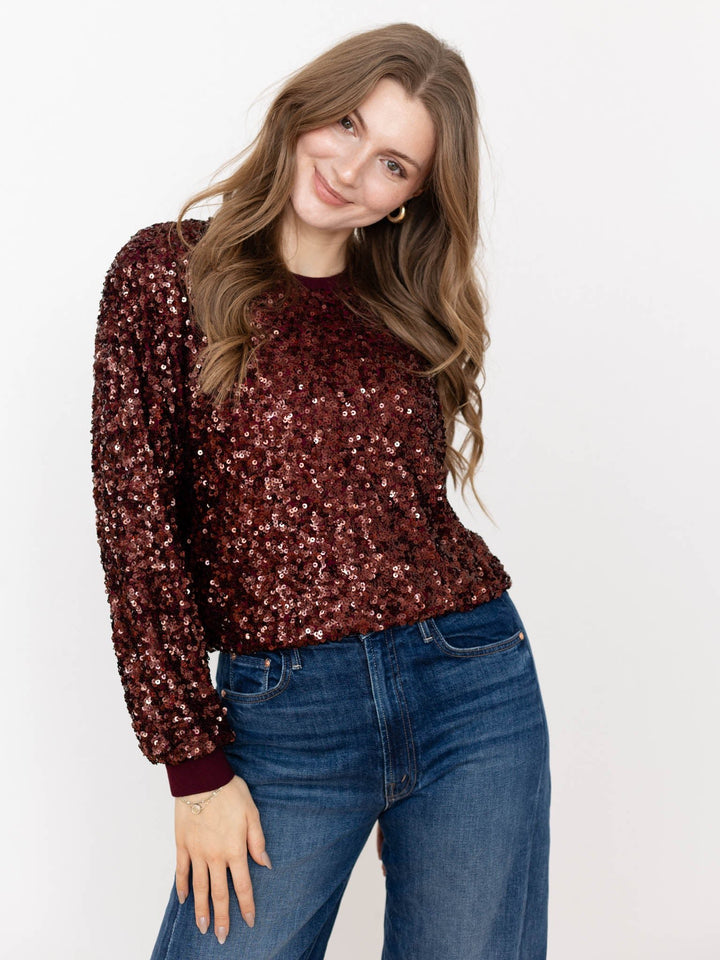 sparkle wine sequin top