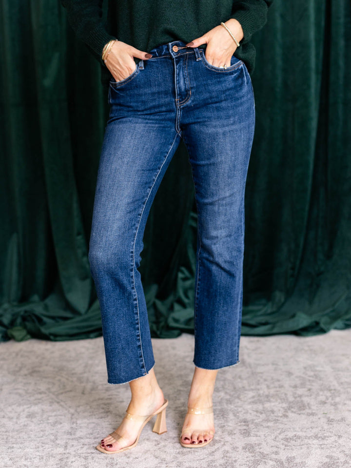 cropped straight let medium denim