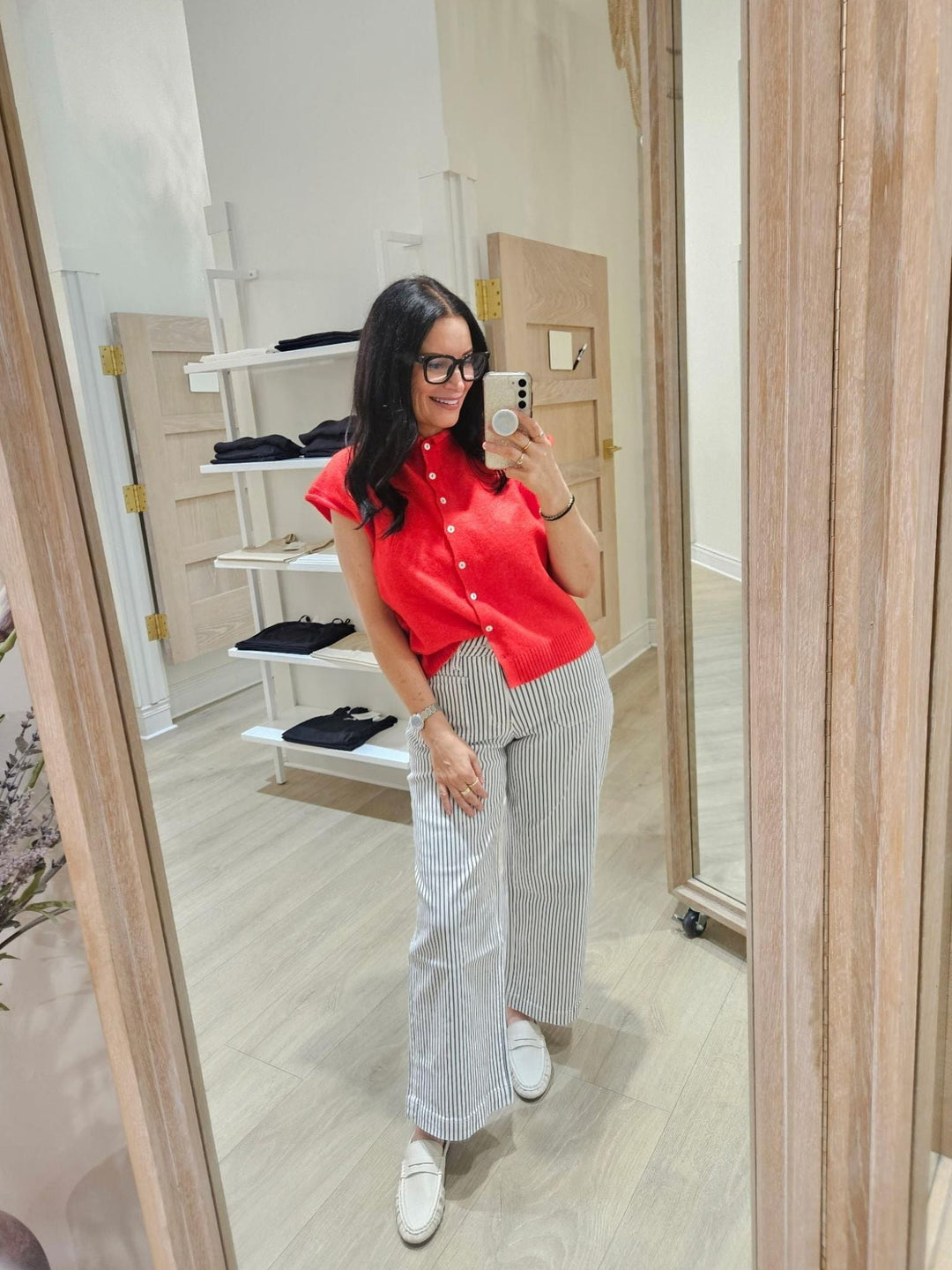 stripe wide leg pant