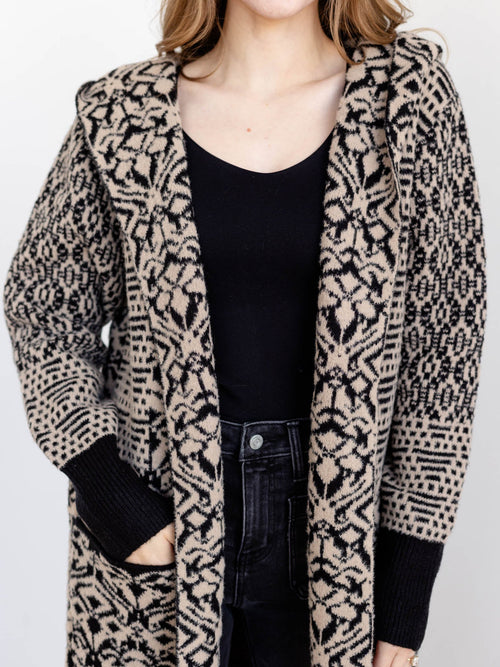 aztec printed oversized cardigan