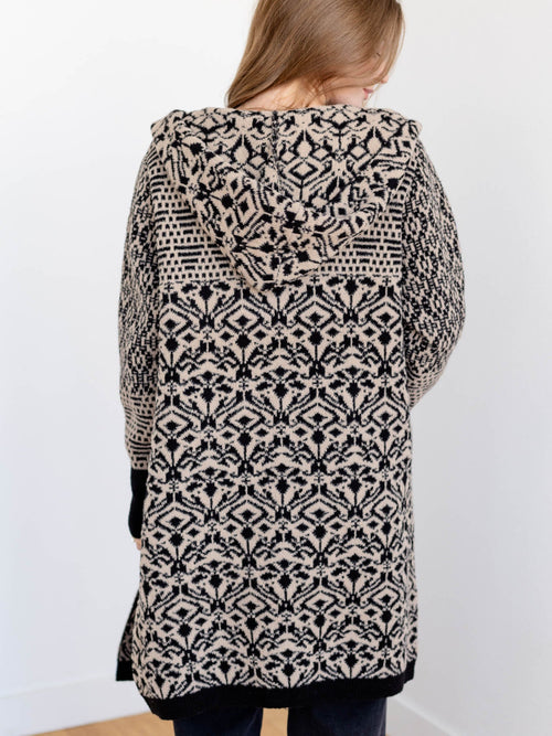 aztec printed oversized cardigan