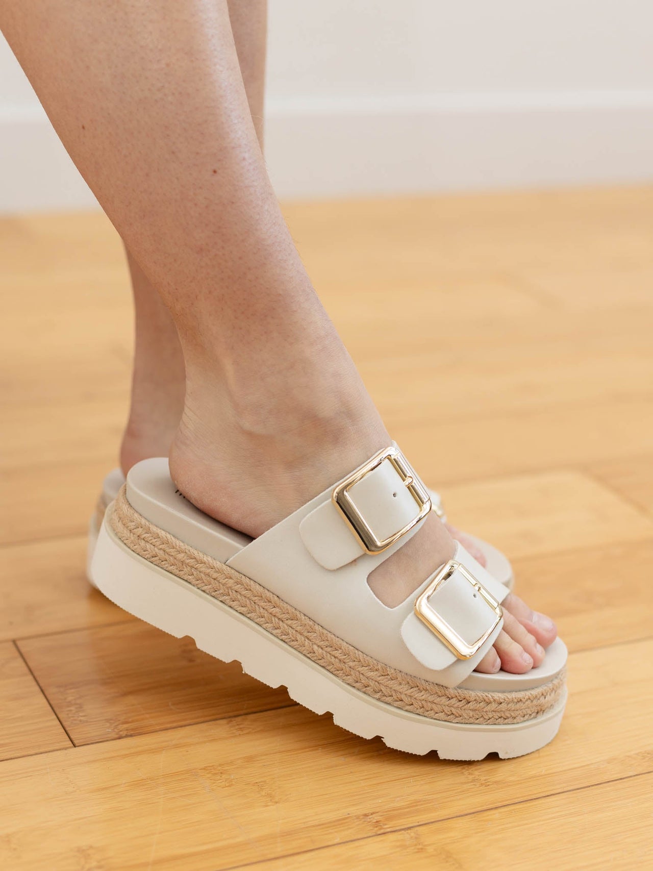 Flat Sandals Madden Girl Double Buckle Sandals Madden Girl