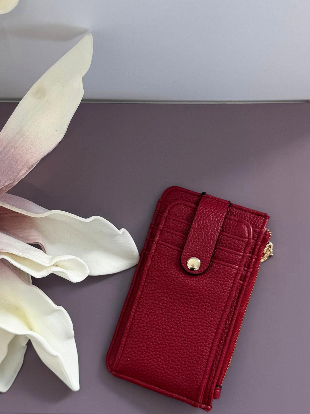 red leather wallet