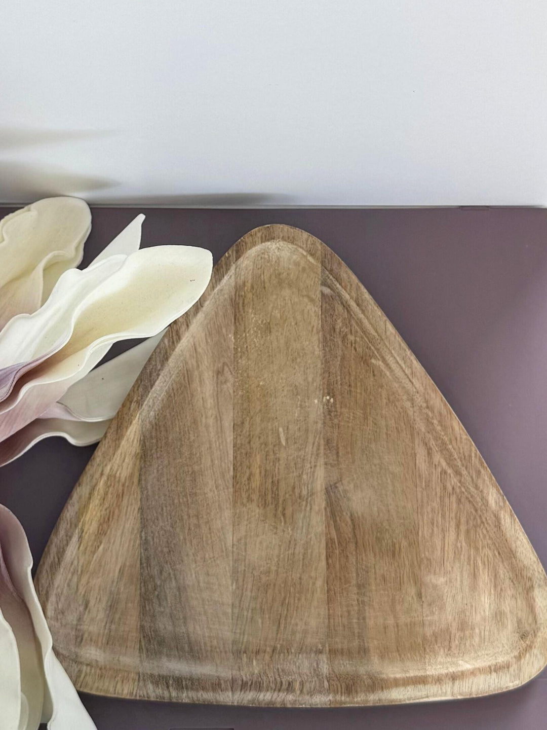 wood triangle serving board