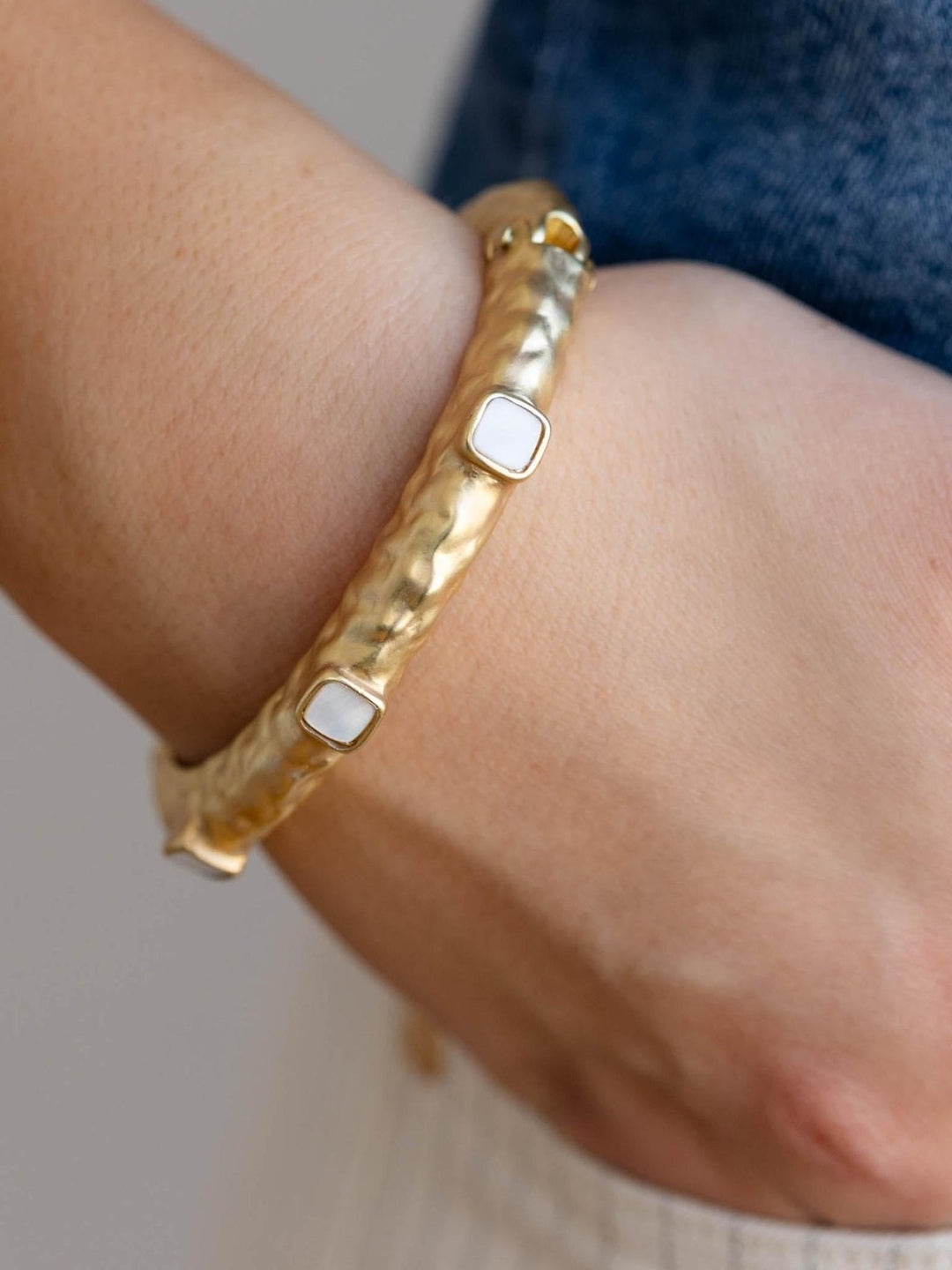 matte gold hinge bracelet
