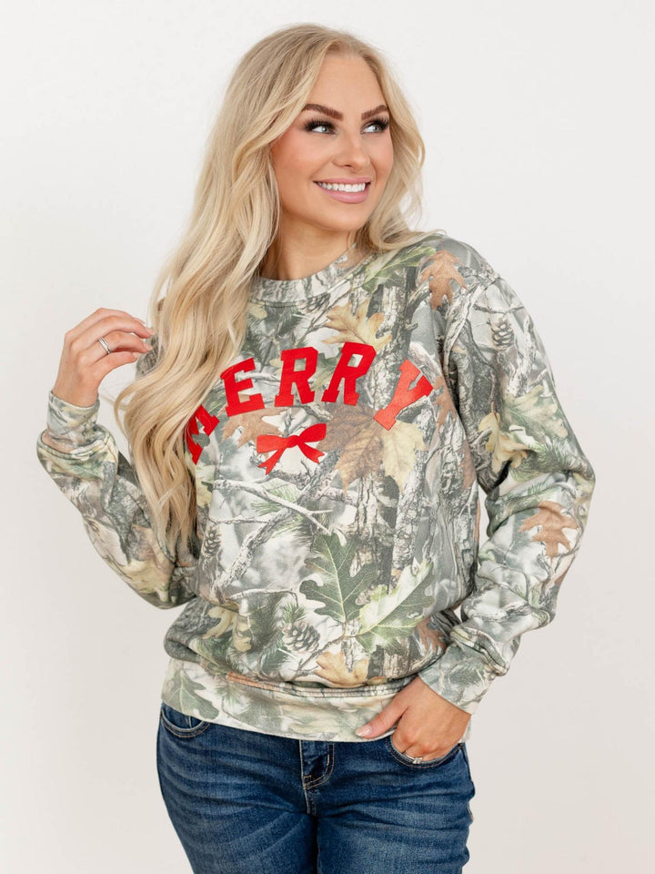 christmas merry camo sweatshirt