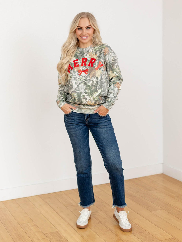 christmas merry camo sweatshirt
