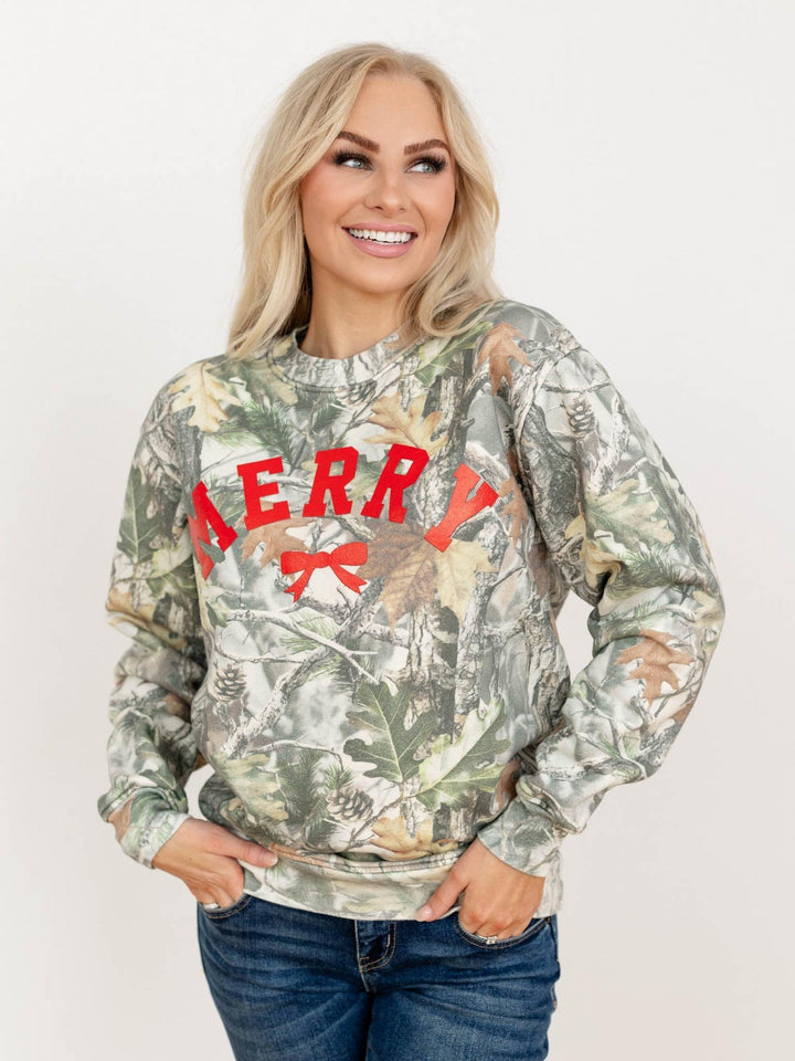 christmas merry camo sweatshirt