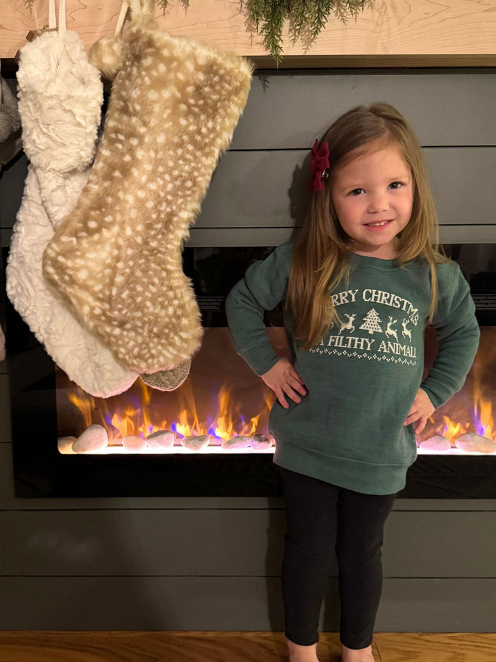 merry christmas ya filthy animal green sweatshirt