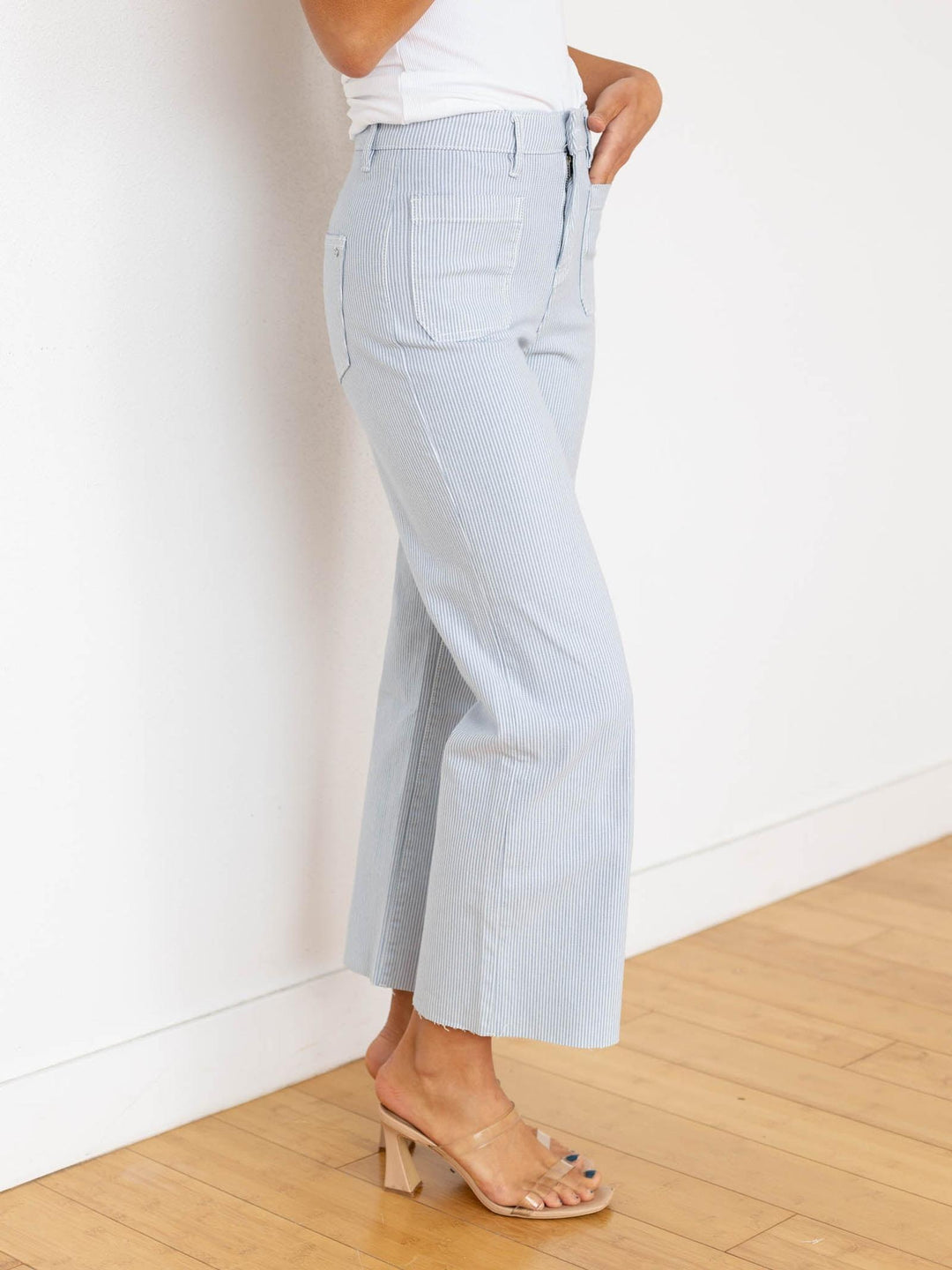 pinstripe denim