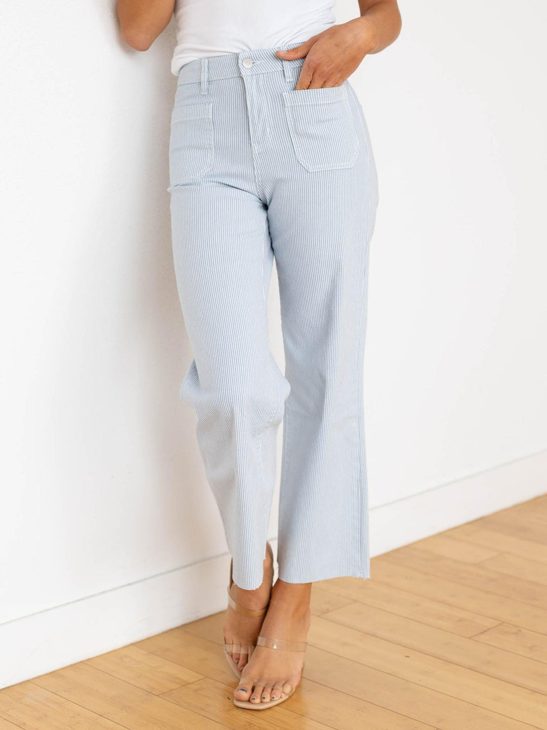 pinstripe denim