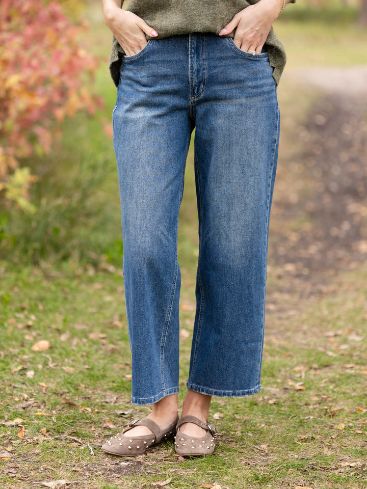 MICA Biscay Blue High Rise Loose Fit Tapered Ankle