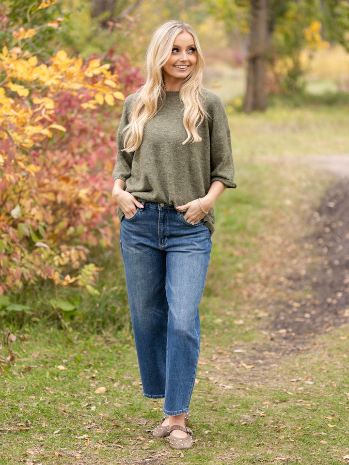MICA Biscay Blue High Rise Loose Fit Tapered Ankle