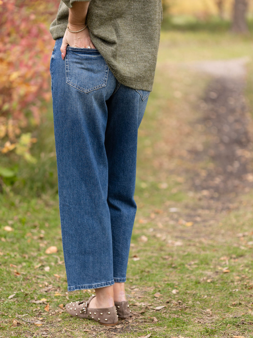 MICA Biscay Blue High Rise Loose Fit Tapered Ankle