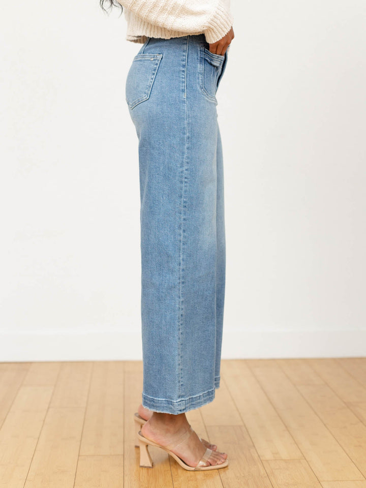 MICA Blue Rock High Rise Ankle Wide Leg