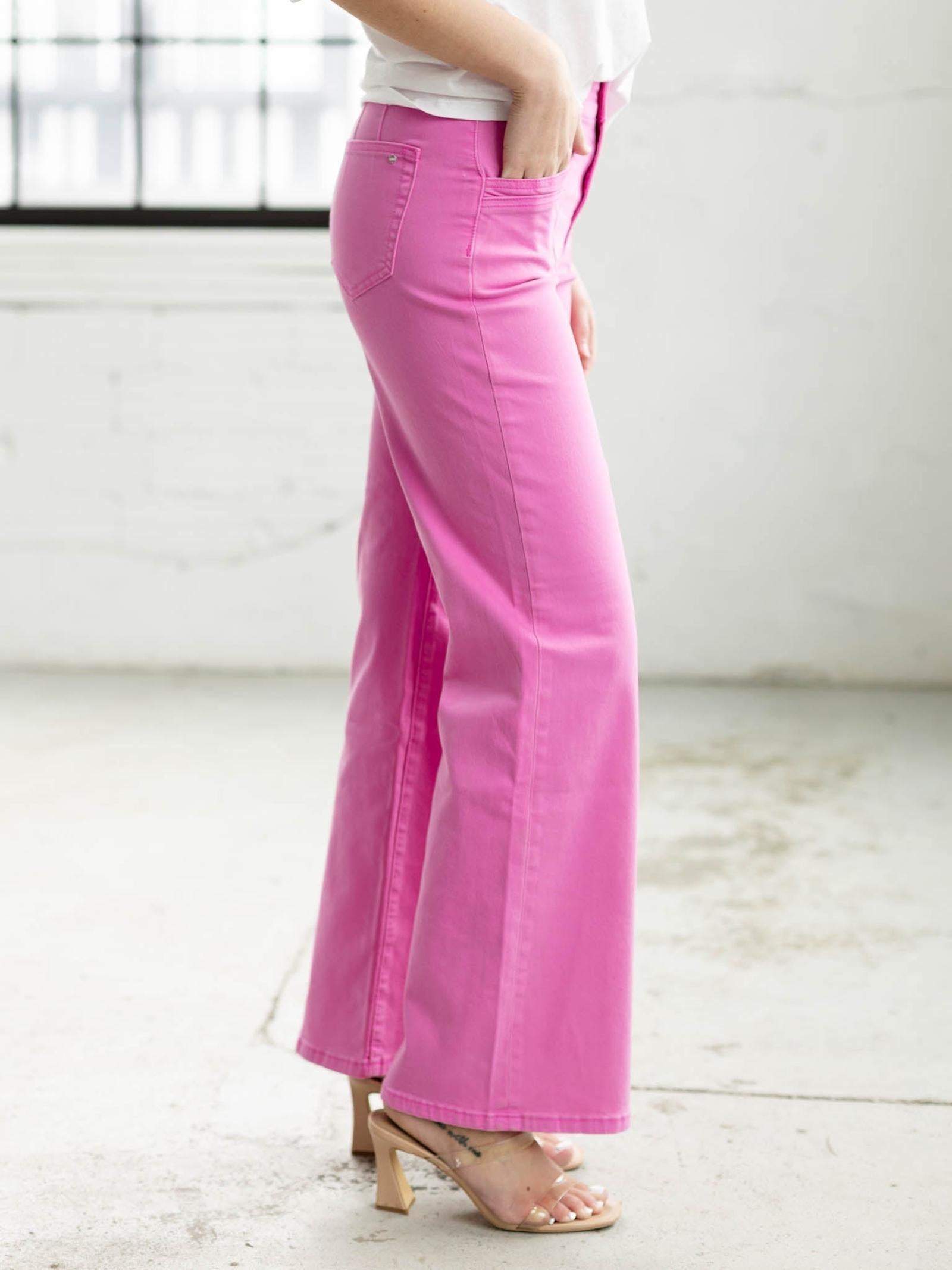 MICA Brilliant Rose High Rise Wide Leg Jeans – Leela and Lavender