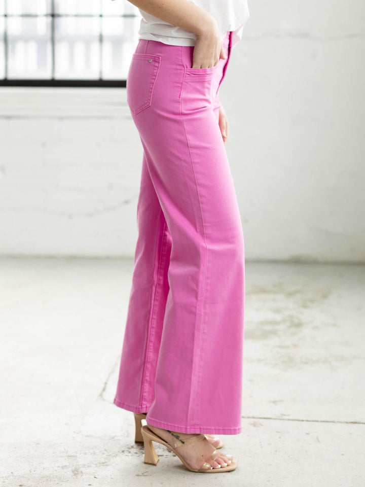 pink wide leg pant