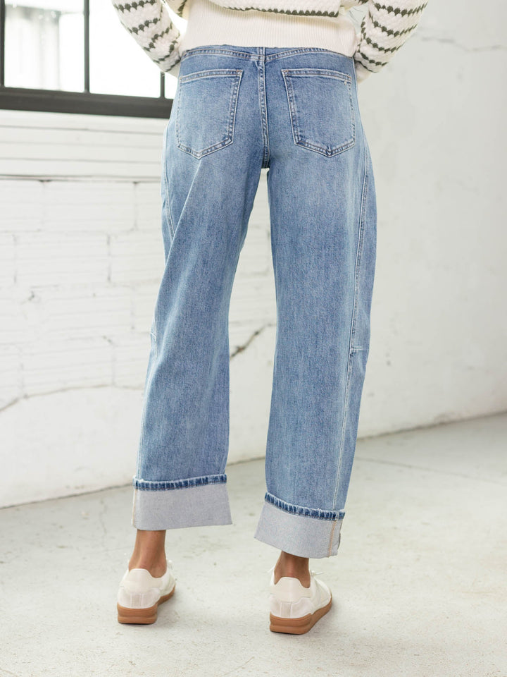 barrel cuff denim