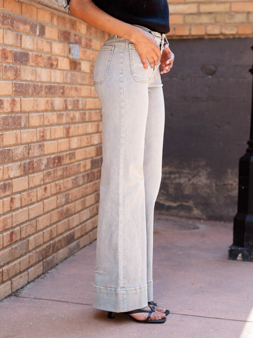 light wash patch pocket denim