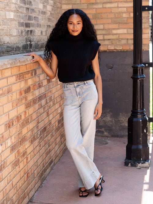 light wash patch pocket denim