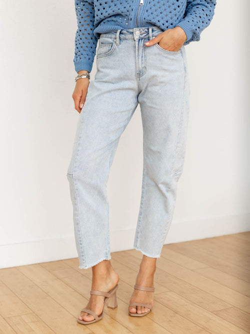 light wash barrel denim