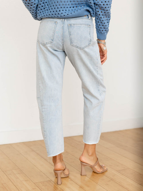 light wash barrel denim