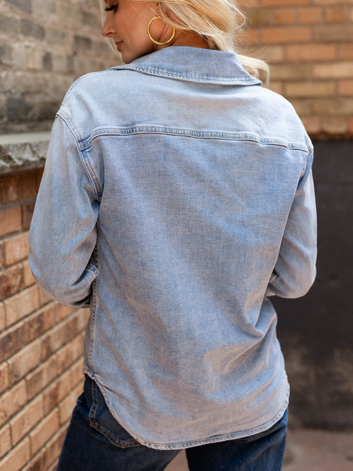 washed light denim shirt