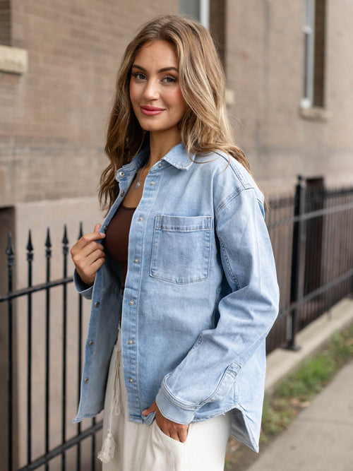 lightweight denim shirt jacket