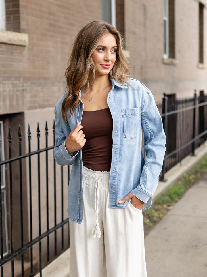 lightweight denim shirt jacket