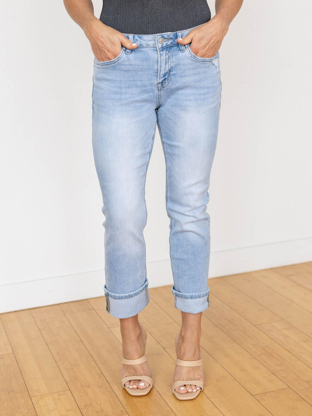 cropped cuffed denim