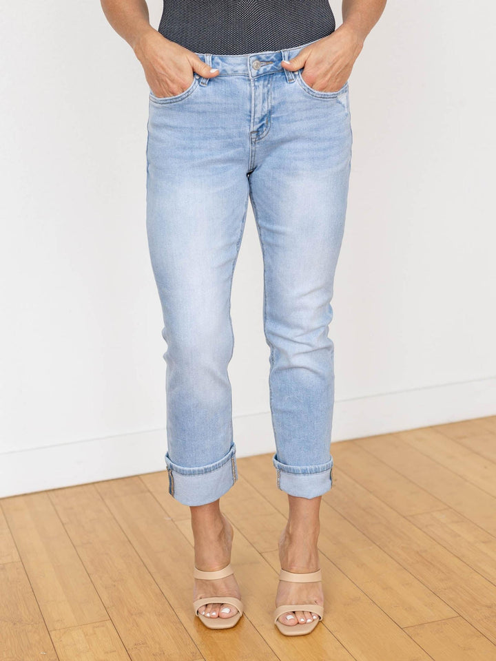 cropped cuffed denim