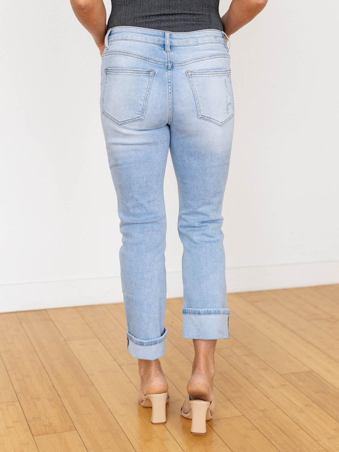 cropped cuffed denim