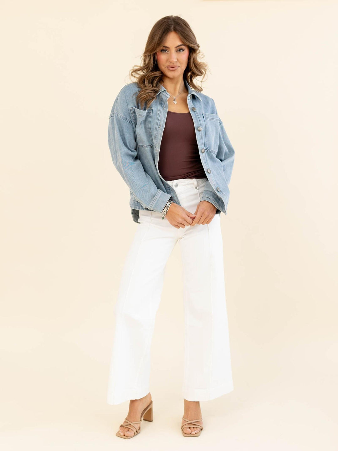 denim jacket with white jeans