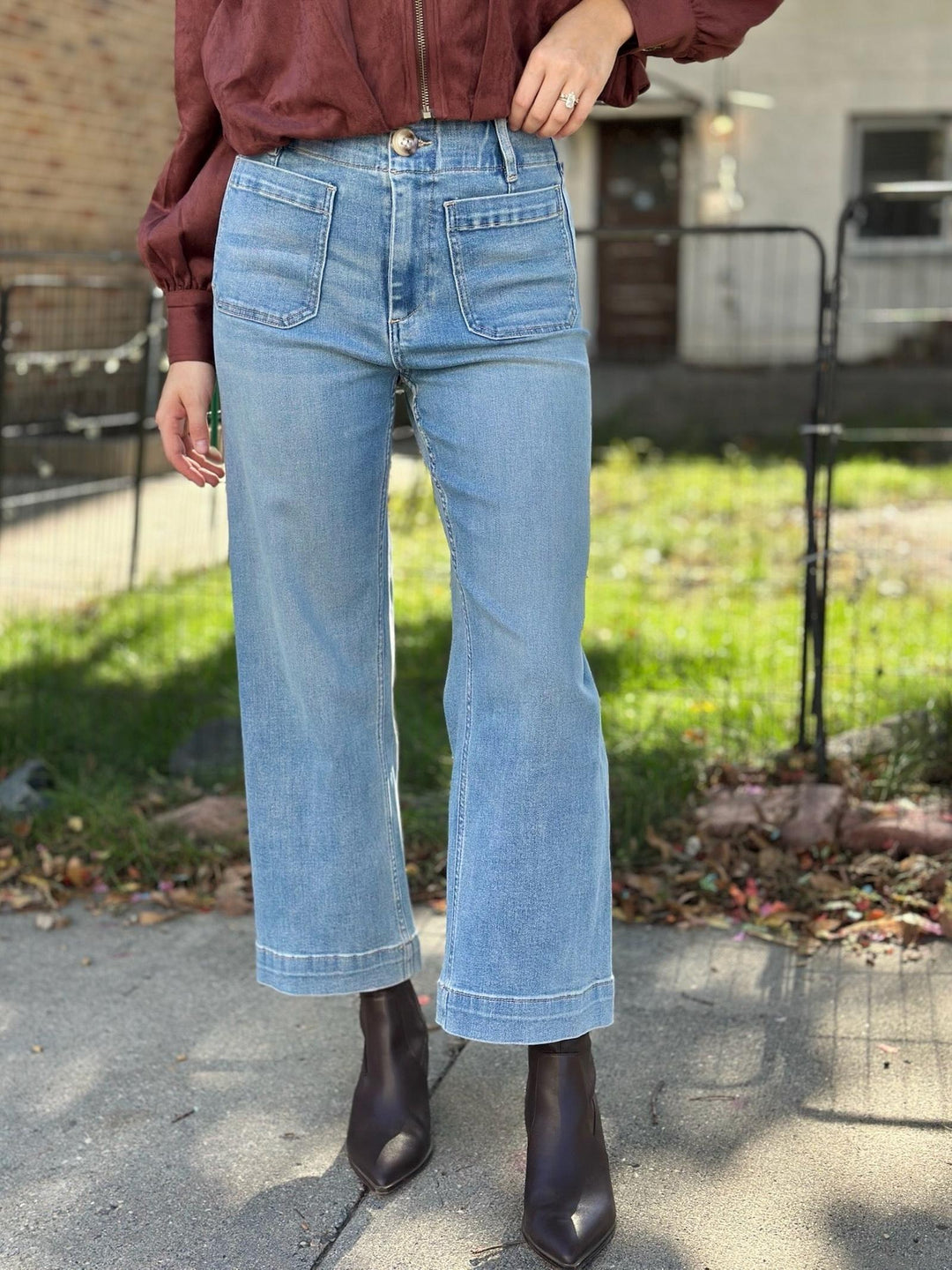 MICA Pickled Bluewood High Rise Cropped Patch Pocket