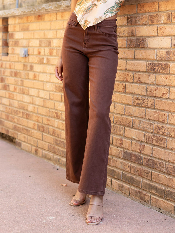 brown wide leg pants