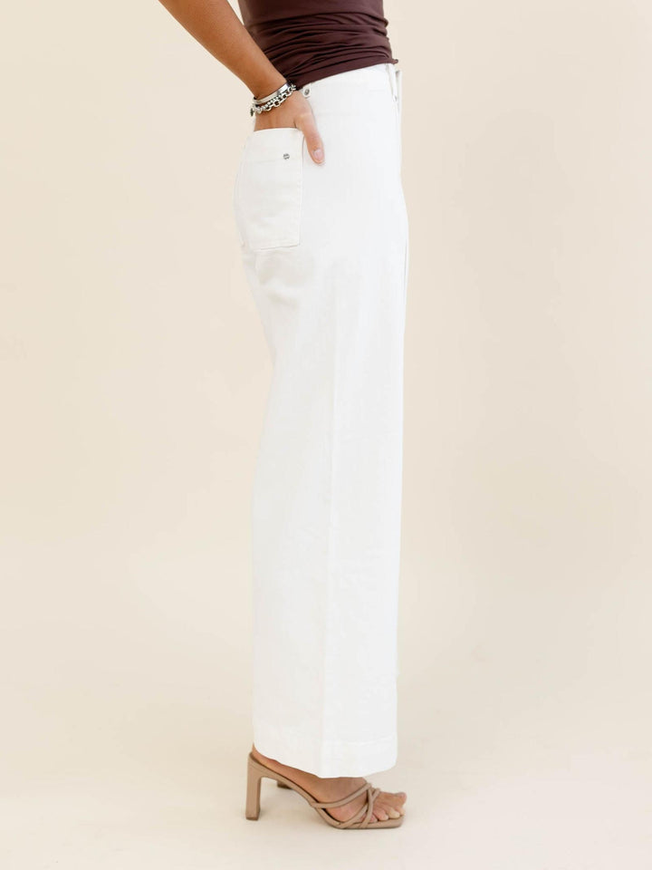MICA White High Wide Leg Ankle
