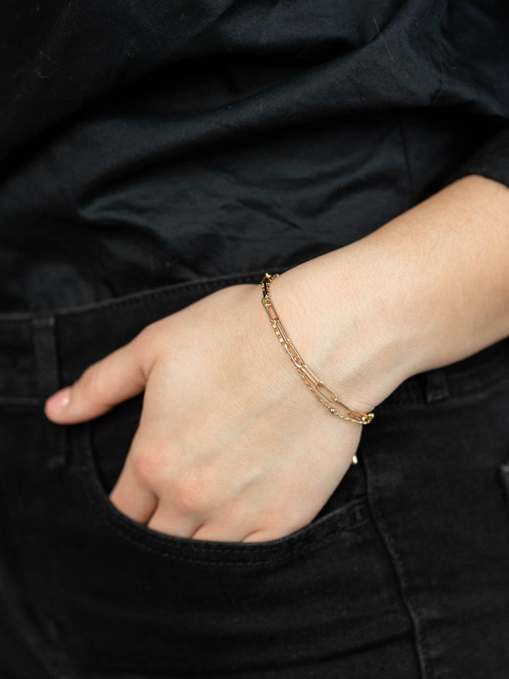 gold mixed layered chain