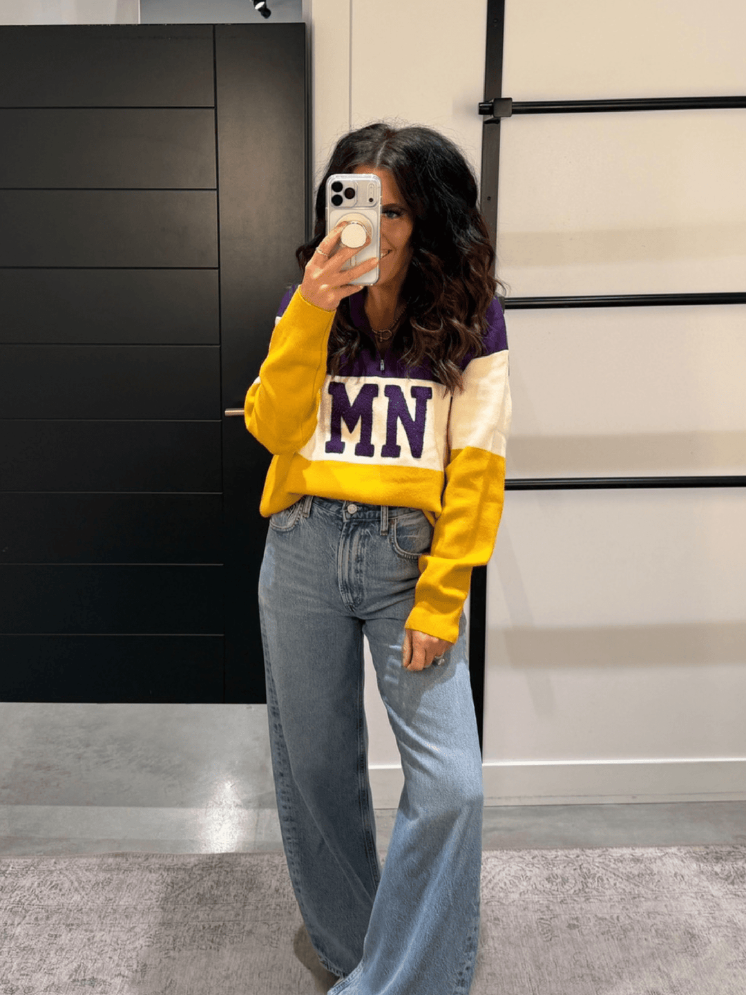 MN Pompom Embossed Half Zip