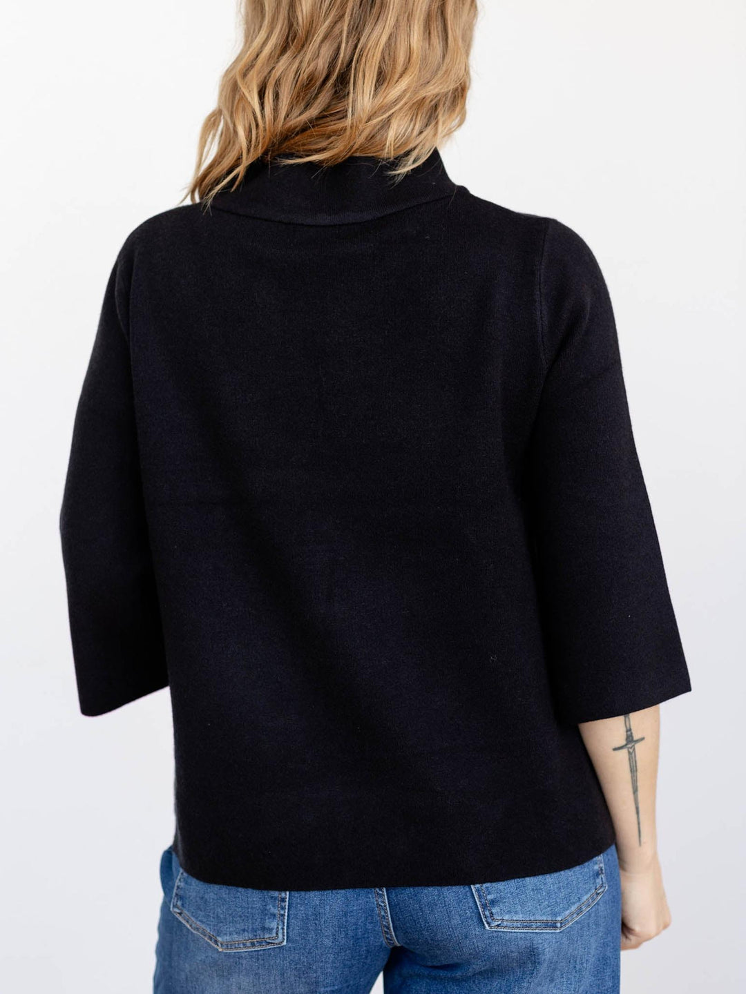 black bell sleeve sweater