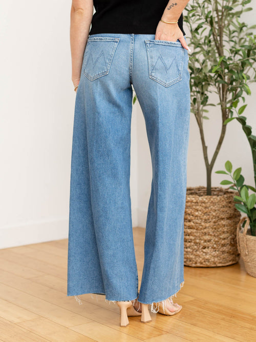 ultra wide leg medium wash denim jeans