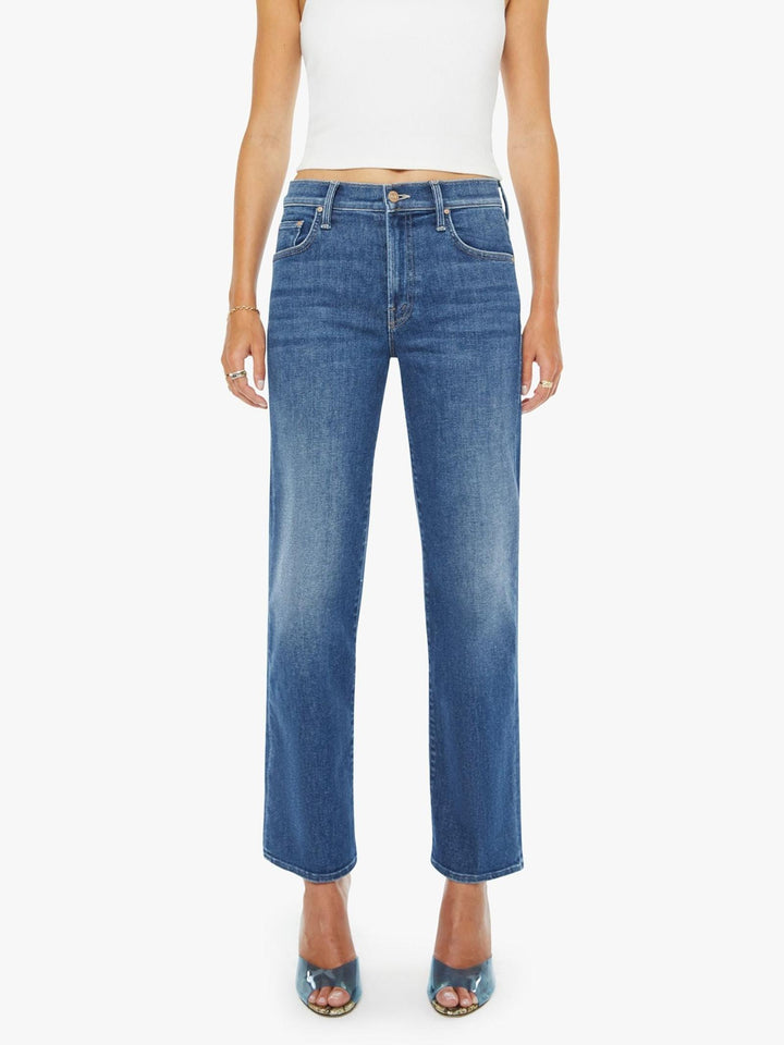 darker wash straight leg jeans