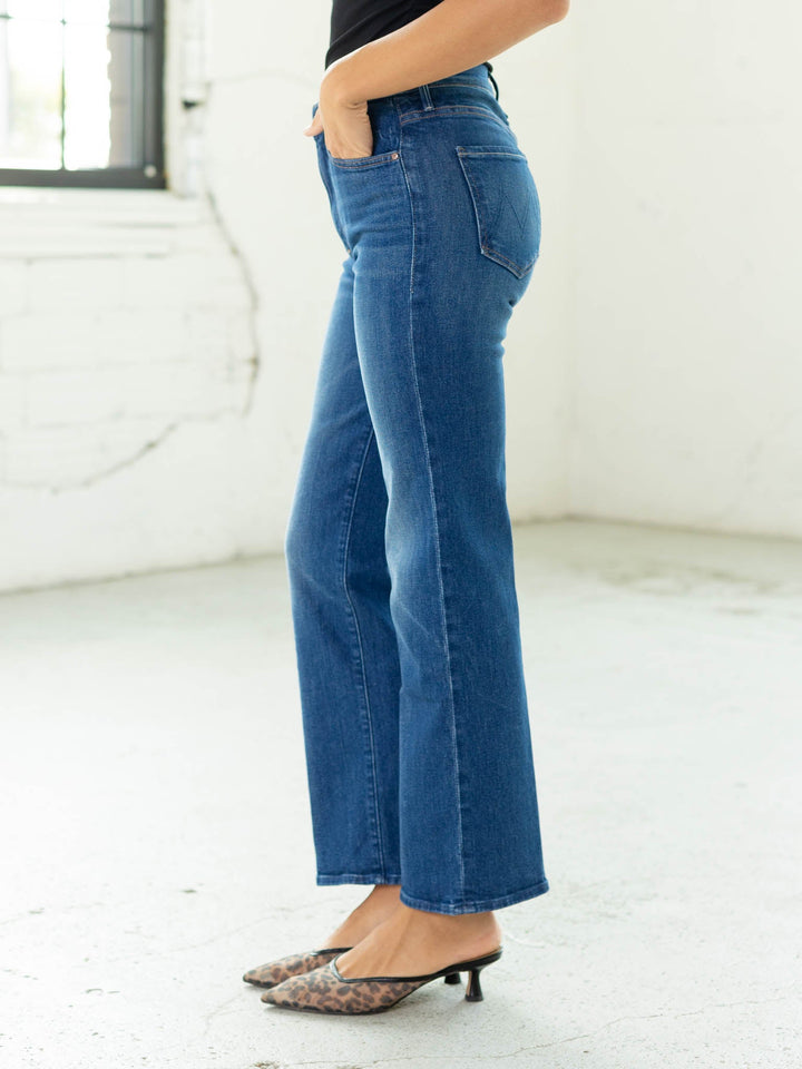 darker wash slim straight jeans