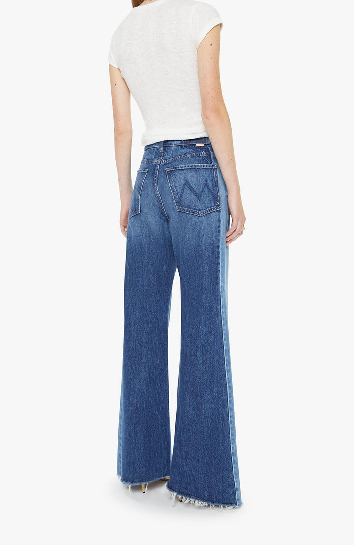 mother side panel dark wash denim