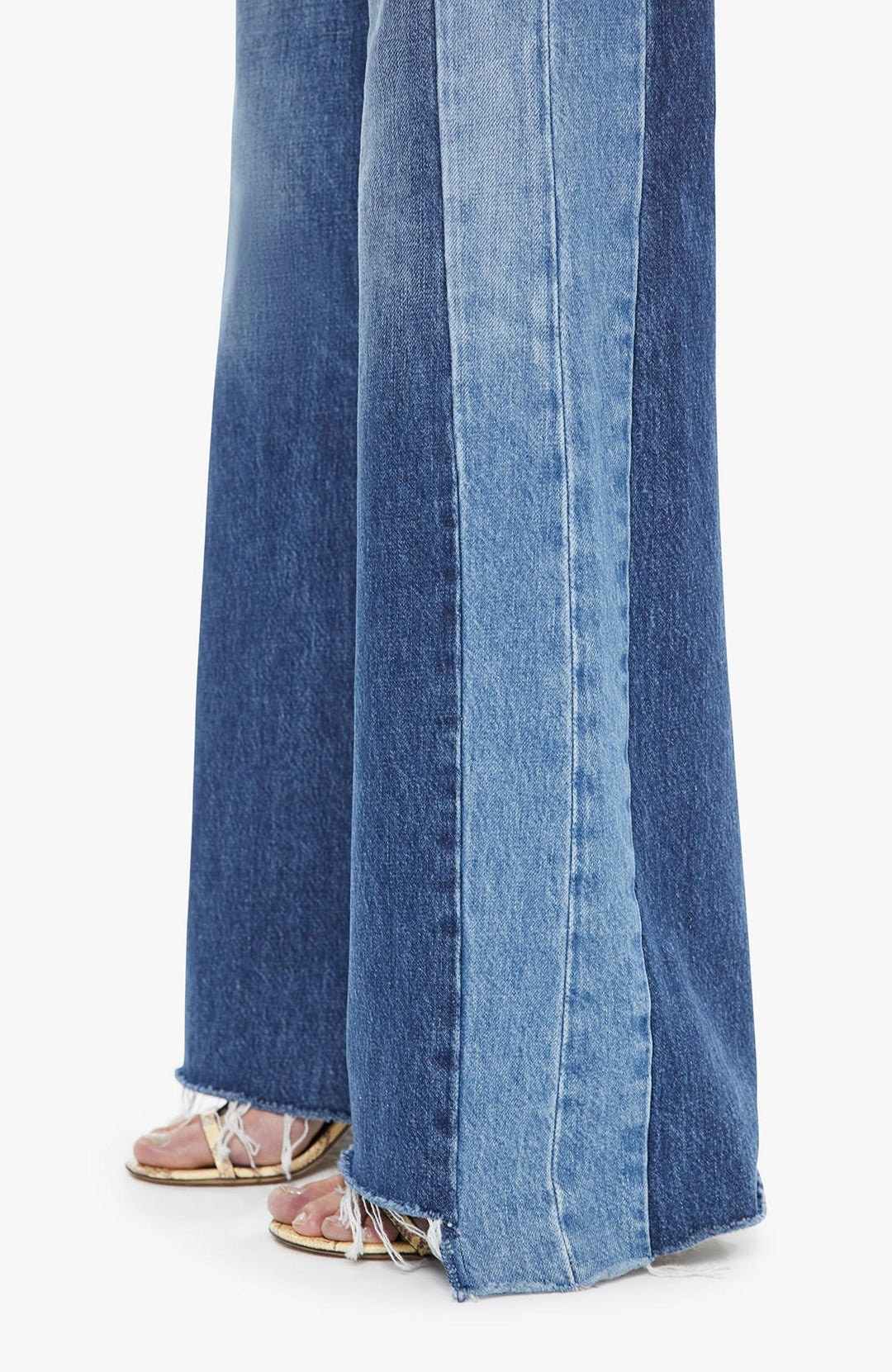 mother side panel dark wash denim