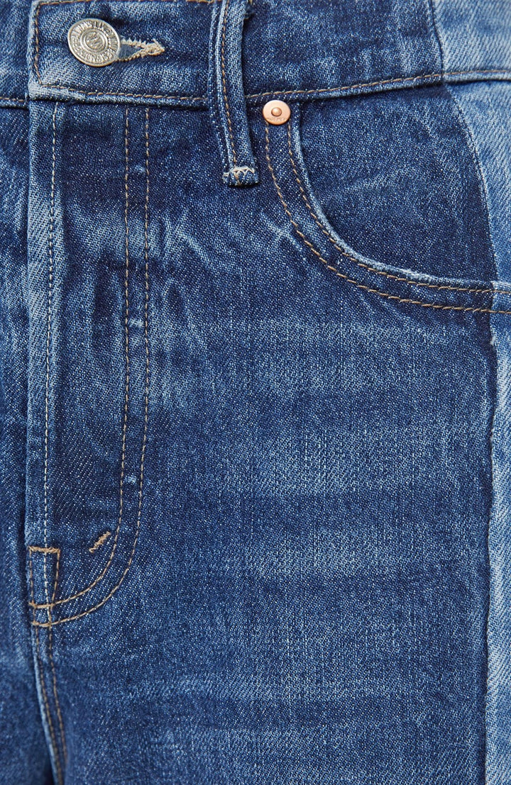 mother side panel dark wash denim