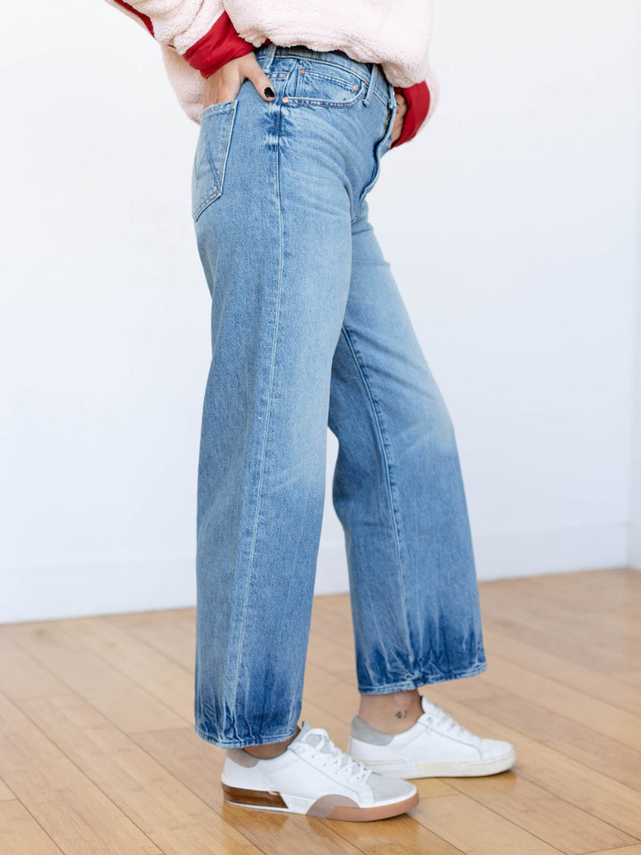 washed hem straight denim