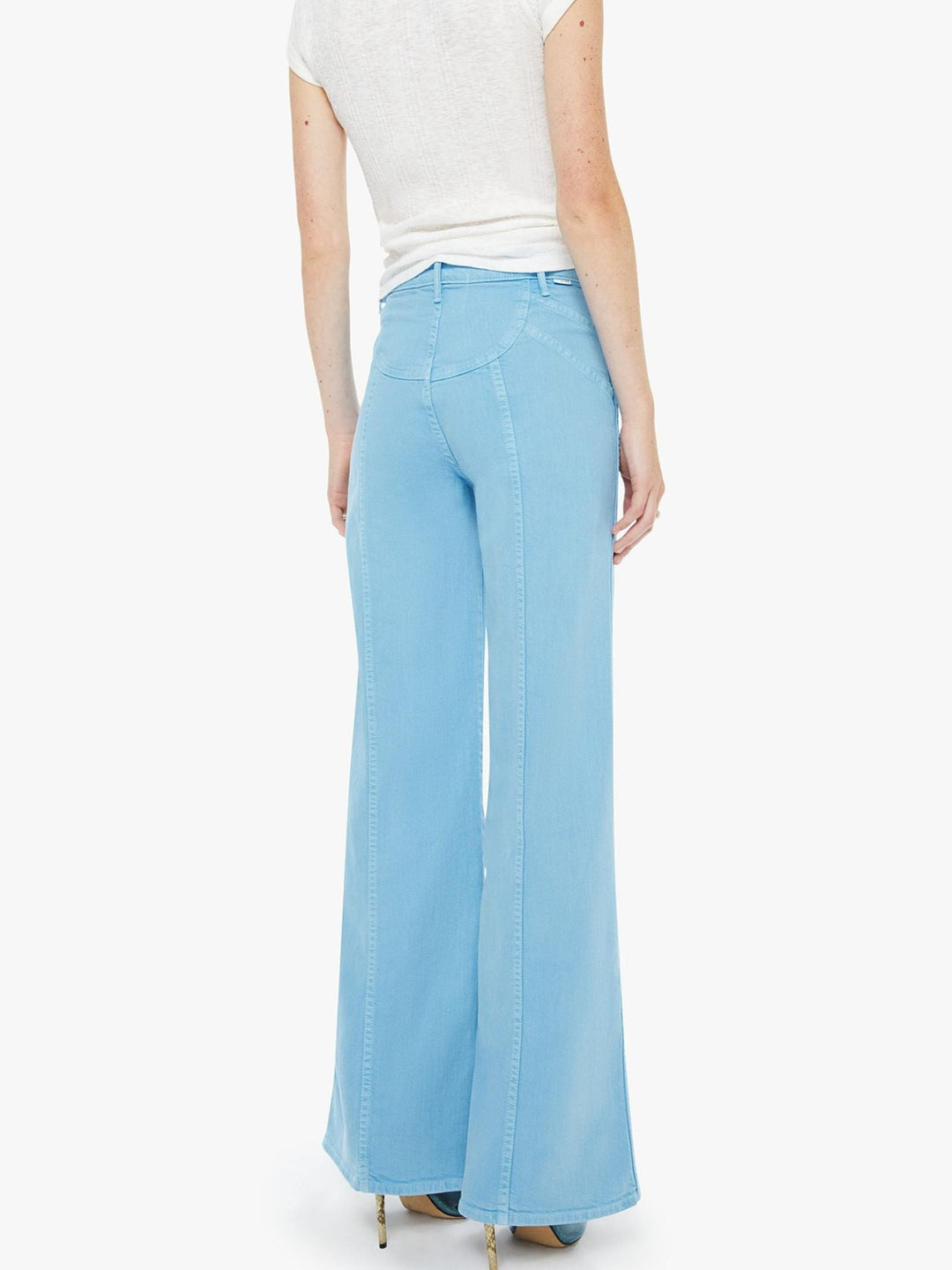 blue wide leg denim