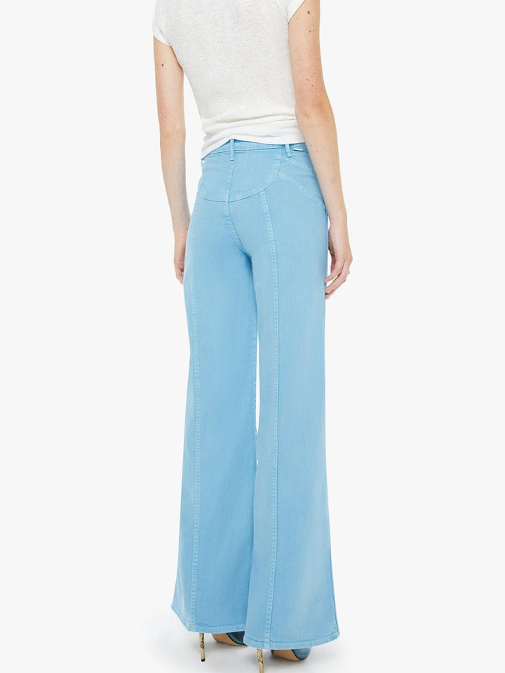 blue wide leg denim