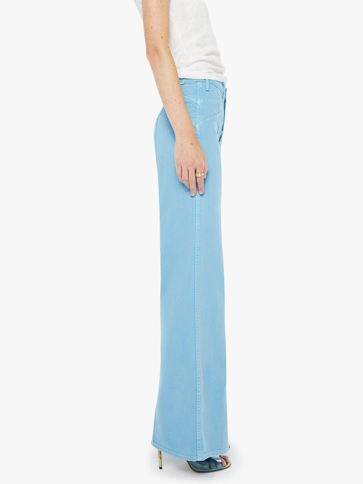 blue wide leg denim