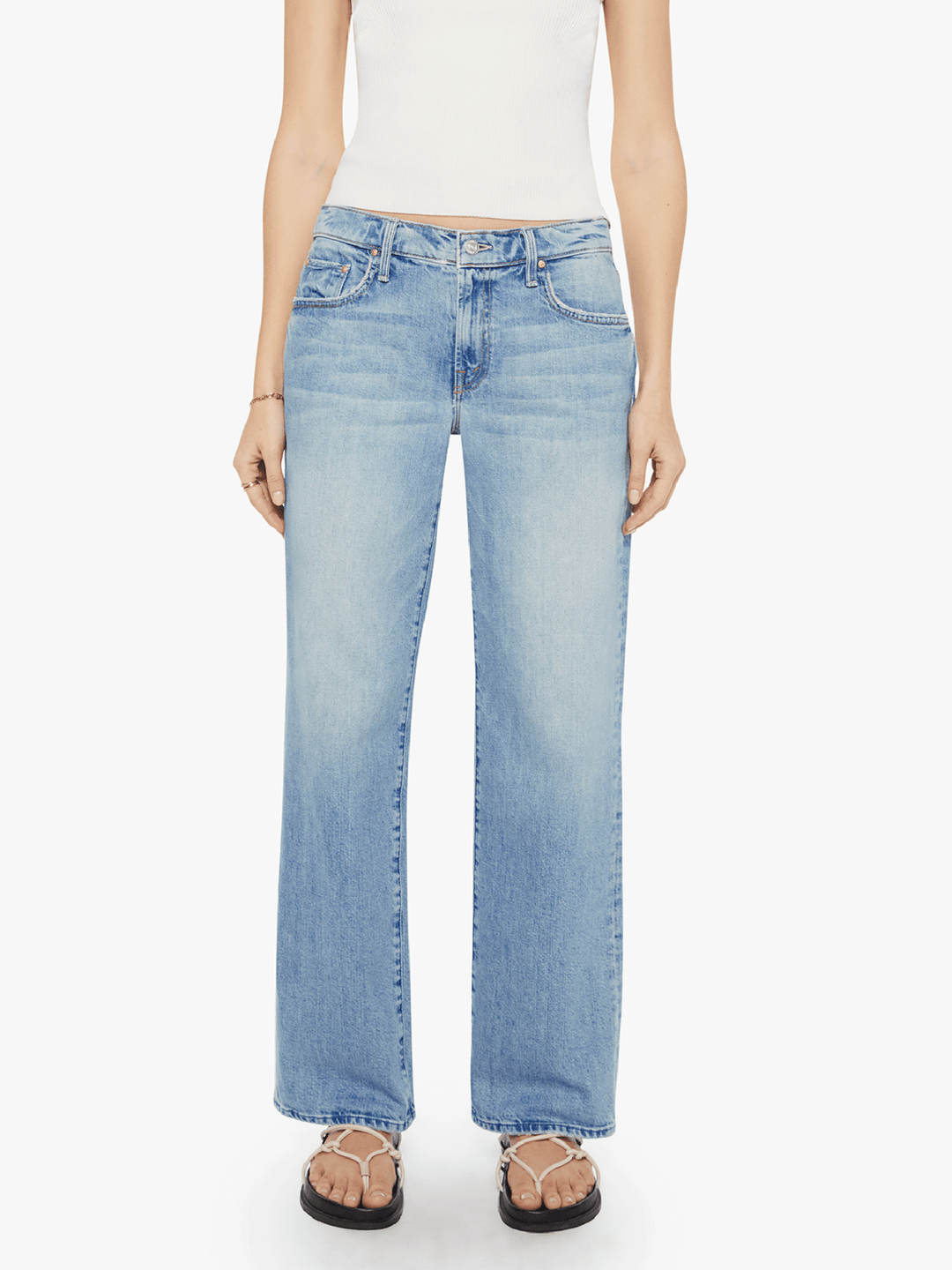 MOTHER Mid Rise Rambler Zip Skimp Jeans - I Confess Wash – Leela
